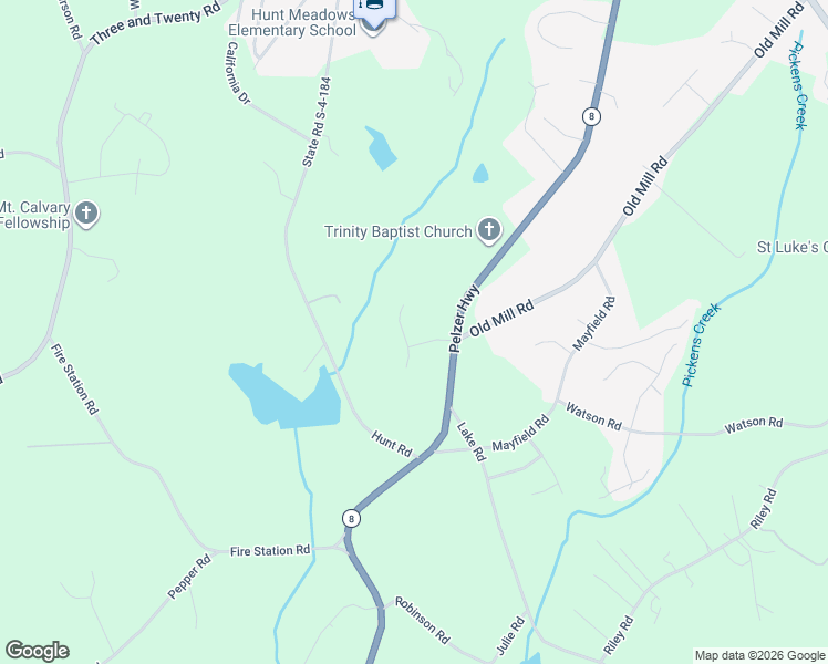 map of restaurants, bars, coffee shops, grocery stores, and more near 100 Farm Terrace Court in Easley