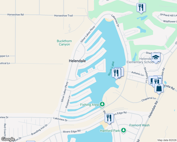 map of restaurants, bars, coffee shops, grocery stores, and more near 11496 Nautical Lane in Helendale