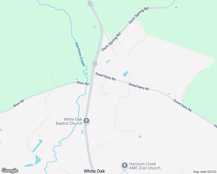 map of restaurants, bars, coffee shops, grocery stores, and more near 138 Dowd Dairy Road in White Oak