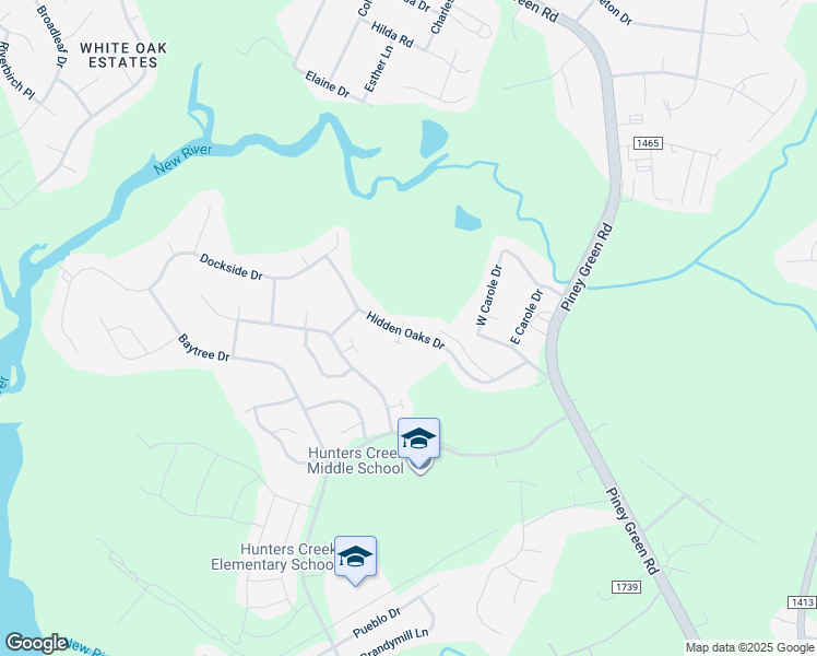 map of restaurants, bars, coffee shops, grocery stores, and more near 226 Hidden Oaks Drive in Jacksonville