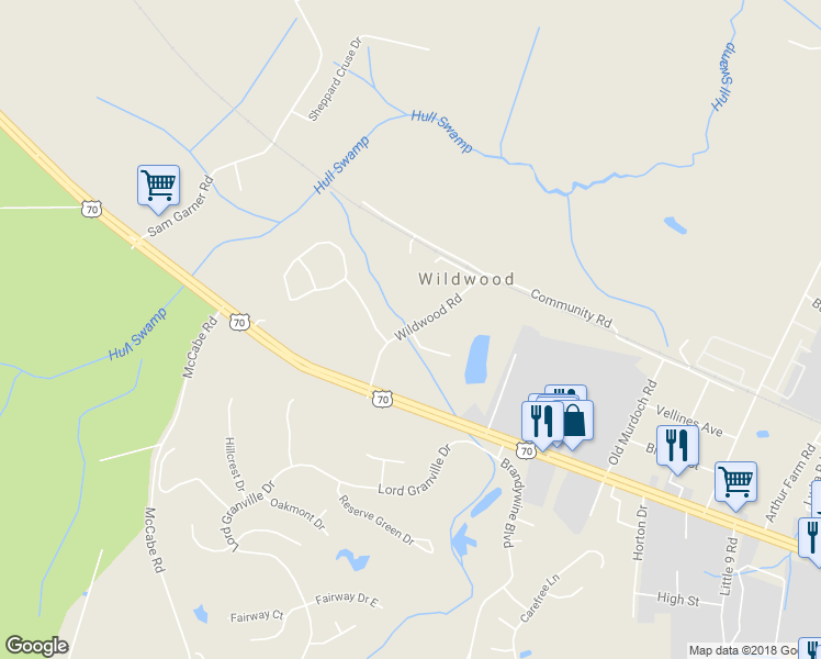 map of restaurants, bars, coffee shops, grocery stores, and more near 101 Oak Trail in Newport