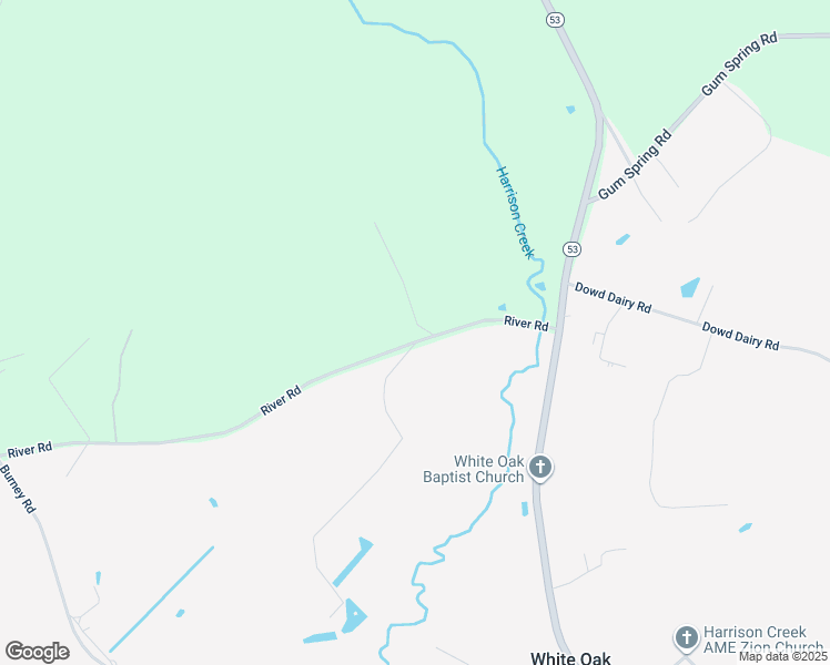 map of restaurants, bars, coffee shops, grocery stores, and more near 322 River Road in White Oak