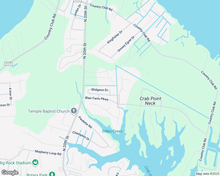 map of restaurants, bars, coffee shops, grocery stores, and more near 1806 Widgeon Drive in Morehead City