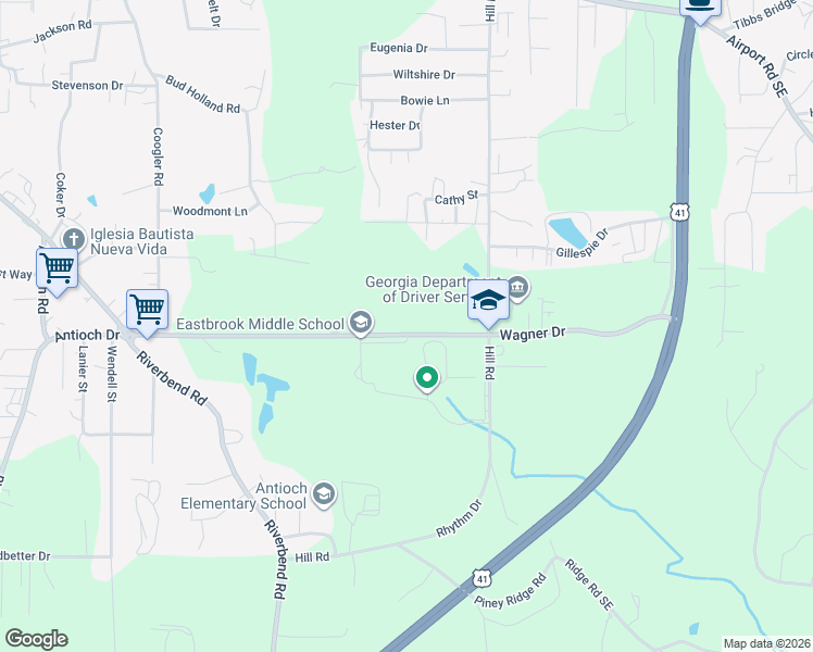 map of restaurants, bars, coffee shops, grocery stores, and more near 173 Turnstone Way in Dalton