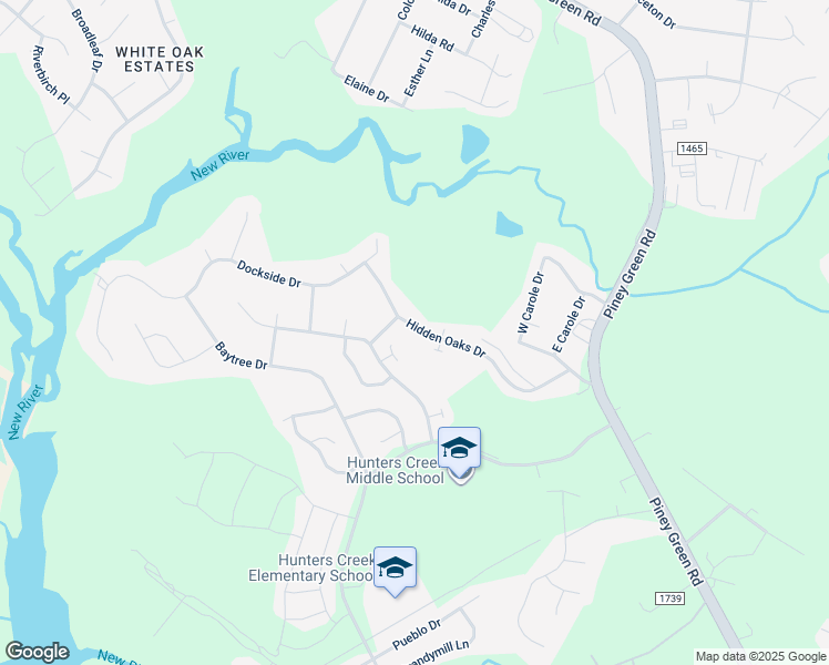 map of restaurants, bars, coffee shops, grocery stores, and more near 307 Hidden Oaks Drive in Jacksonville