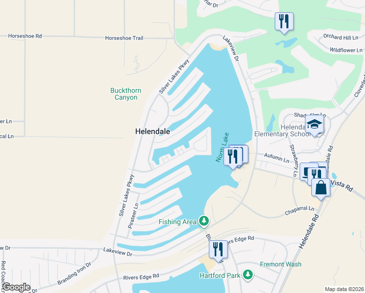 map of restaurants, bars, coffee shops, grocery stores, and more near 14487 Lighthouse Lane in Helendale