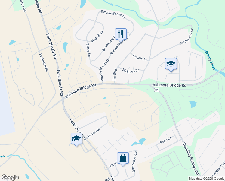 map of restaurants, bars, coffee shops, grocery stores, and more near 3 Tar Boulevard in Greenville
