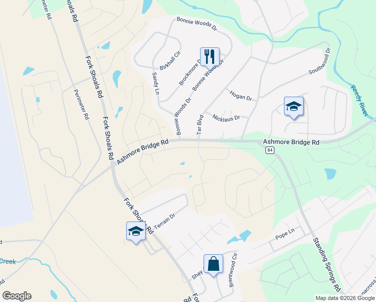map of restaurants, bars, coffee shops, grocery stores, and more near 3 Tar Boulevard in Greenville