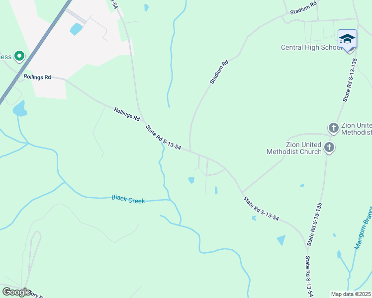 map of restaurants, bars, coffee shops, grocery stores, and more near State Road S-13-54 in Pageland