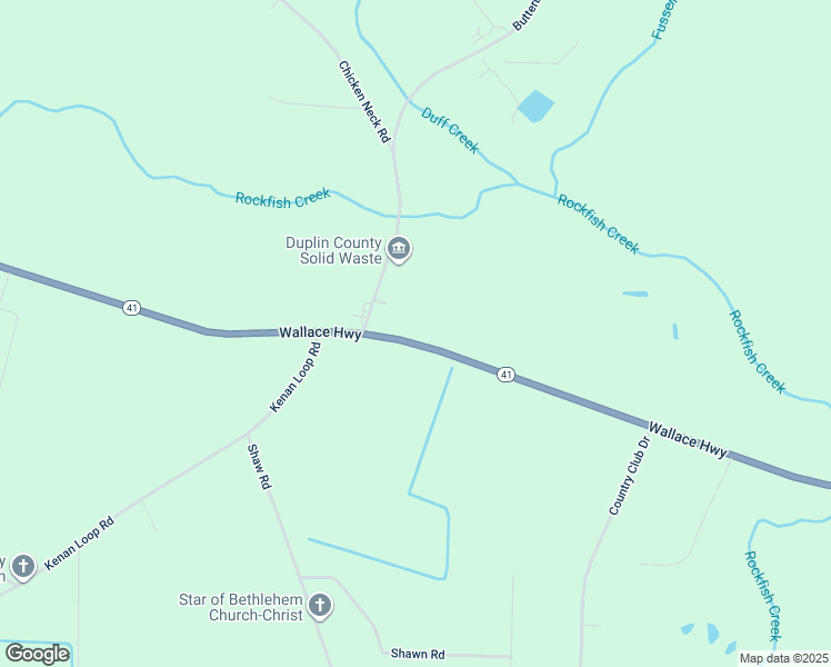 map of restaurants, bars, coffee shops, grocery stores, and more near 6900 North Carolina 41 in Wallace