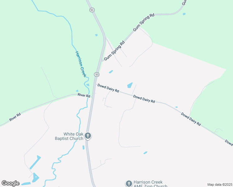 map of restaurants, bars, coffee shops, grocery stores, and more near 182 Dowd Dairy Road in White Oak