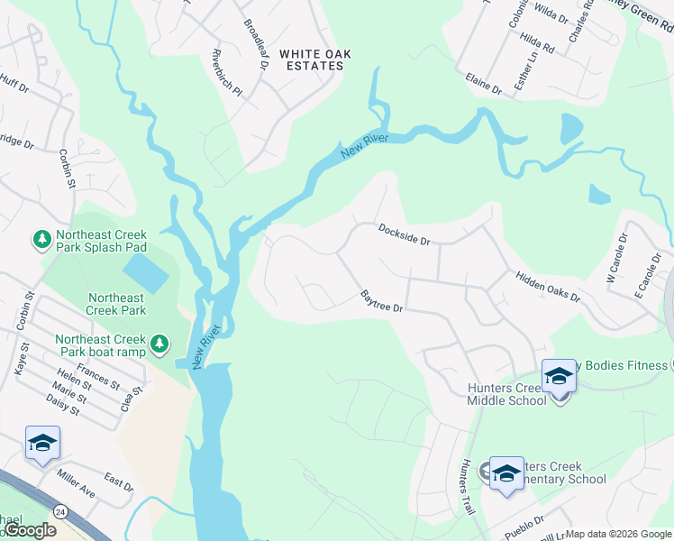map of restaurants, bars, coffee shops, grocery stores, and more near 245 Baytree Drive in Jacksonville