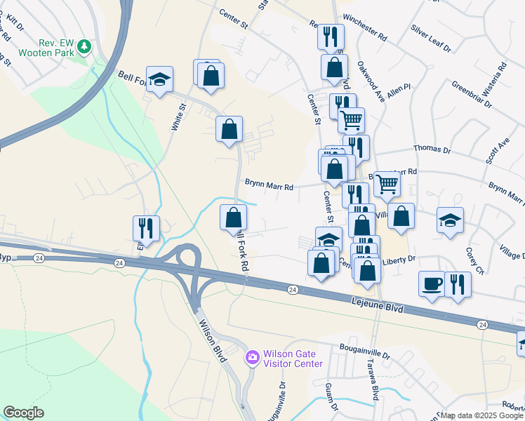 map of restaurants, bars, coffee shops, grocery stores, and more near 111 Cyrus Place in Jacksonville