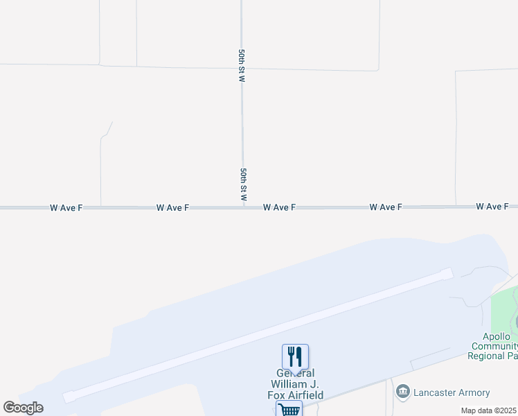 map of restaurants, bars, coffee shops, grocery stores, and more near 2 East Avenue F in Lancaster