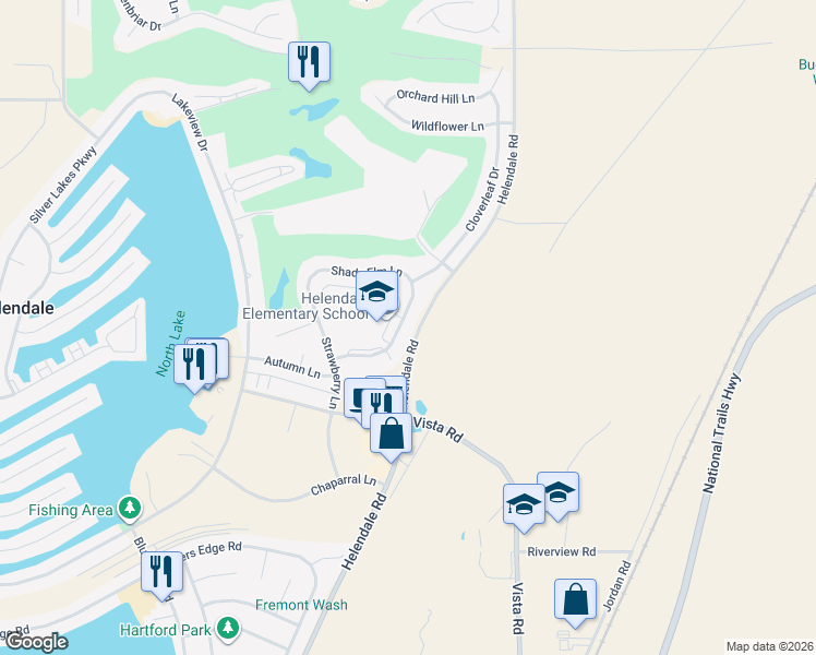 map of restaurants, bars, coffee shops, grocery stores, and more near 27299 Peach Tree Lane in Helendale