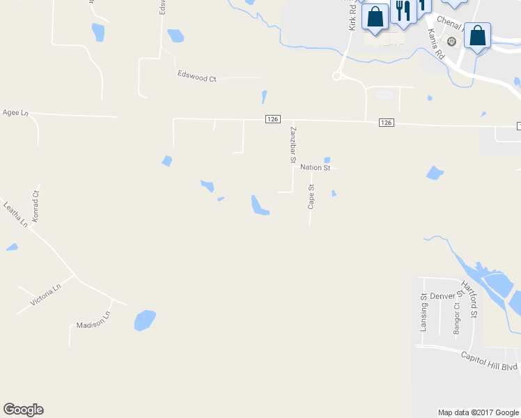 map of restaurants, bars, coffee shops, grocery stores, and more near 800 Zanzibar Street in Little Rock