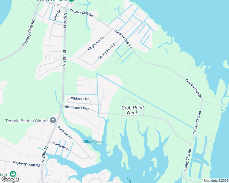 map of restaurants, bars, coffee shops, grocery stores, and more near 1700 Wood Duck Court in Morehead City
