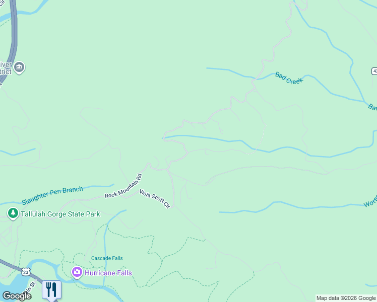 map of restaurants, bars, coffee shops, grocery stores, and more near Rock Mountain Road in Lakemont