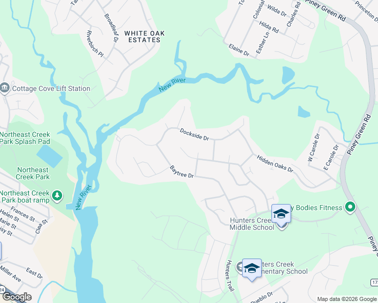map of restaurants, bars, coffee shops, grocery stores, and more near 108 Ashley Meadow Lane in Jacksonville