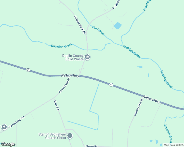 map of restaurants, bars, coffee shops, grocery stores, and more near 6900 North Carolina 41 in Wallace