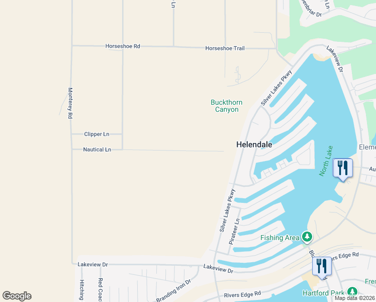 map of restaurants, bars, coffee shops, grocery stores, and more near 11496 Nautical Lane in Helendale