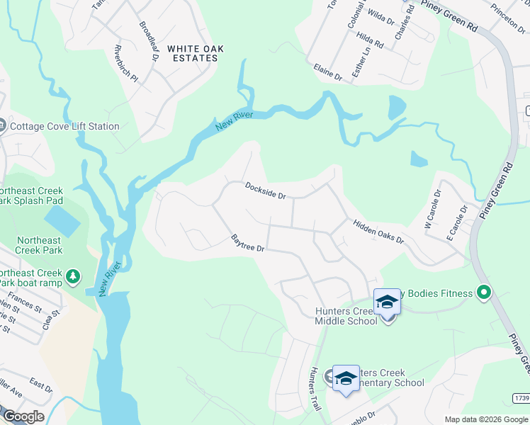 map of restaurants, bars, coffee shops, grocery stores, and more near 108 Ashley Meadow Lane in Jacksonville