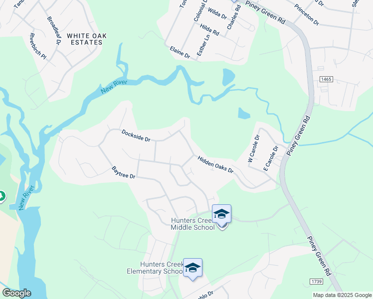map of restaurants, bars, coffee shops, grocery stores, and more near 403 Hidden Oaks Drive in Jacksonville