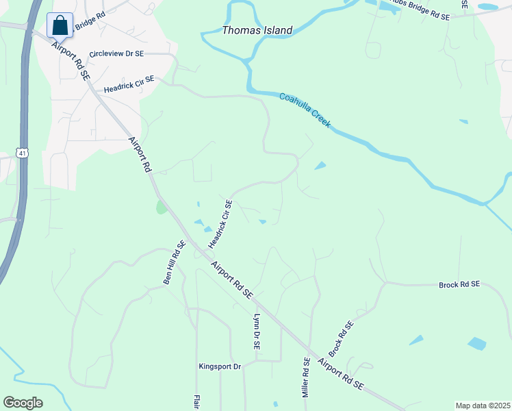 map of restaurants, bars, coffee shops, grocery stores, and more near 3617 Winland Drive Southeast in Dalton