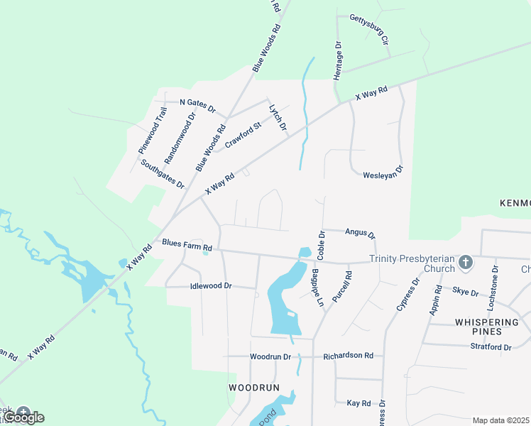 map of restaurants, bars, coffee shops, grocery stores, and more near 12521 Blake Circle in Laurinburg