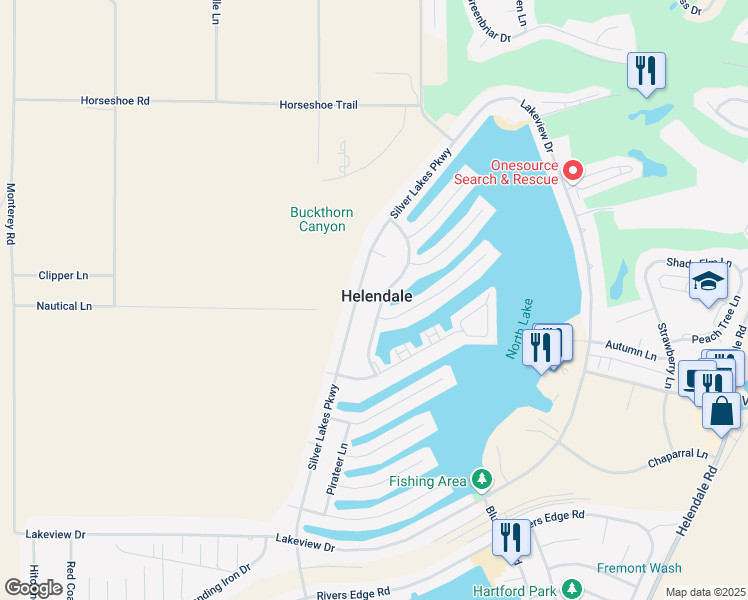 map of restaurants, bars, coffee shops, grocery stores, and more near 27314 Outrigger Lane in Helendale