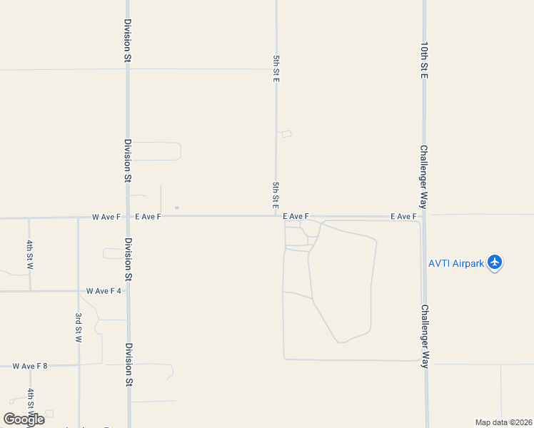 map of restaurants, bars, coffee shops, grocery stores, and more near 165 East Avenue F 8 in Lancaster