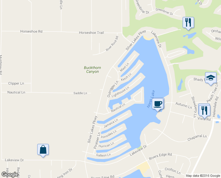 map of restaurants, bars, coffee shops, grocery stores, and more near Outrigger Lane in Helendale