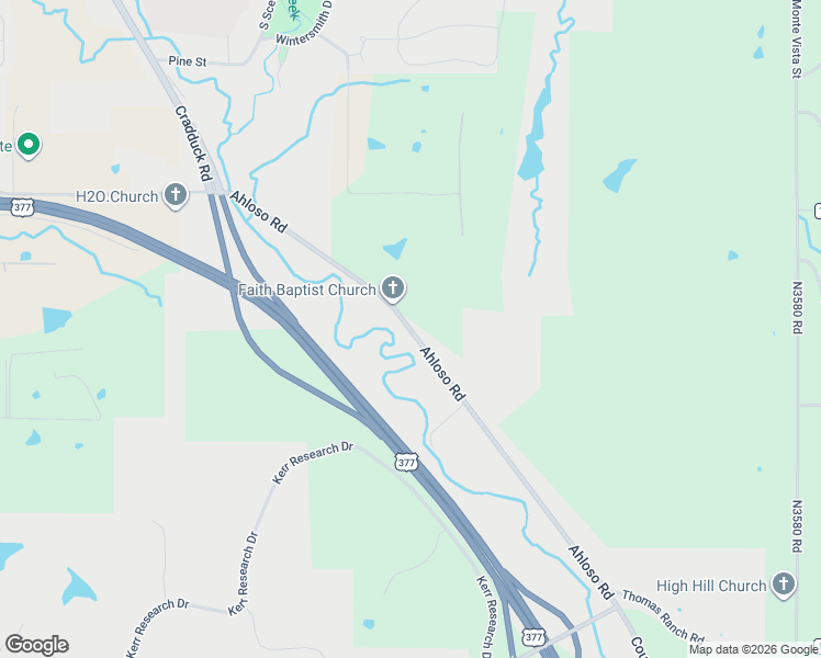 map of restaurants, bars, coffee shops, grocery stores, and more near 2504 Ahloso Road in Ada