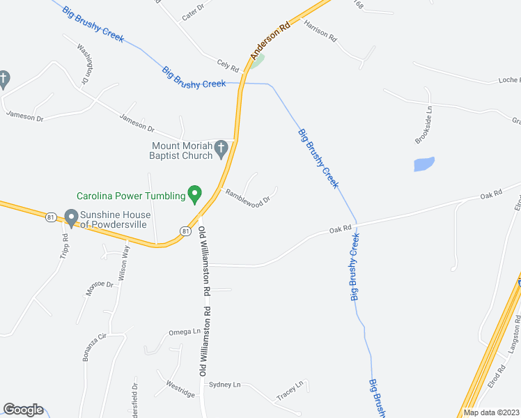 map of restaurants, bars, coffee shops, grocery stores, and more near 206 Ramblewood Drive in Piedmont