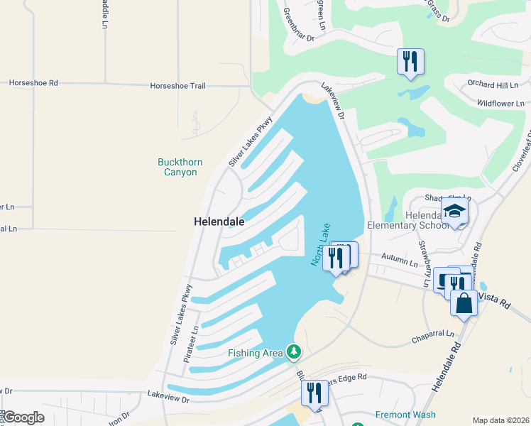 map of restaurants, bars, coffee shops, grocery stores, and more near 14540 Lighthouse Lane in Helendale