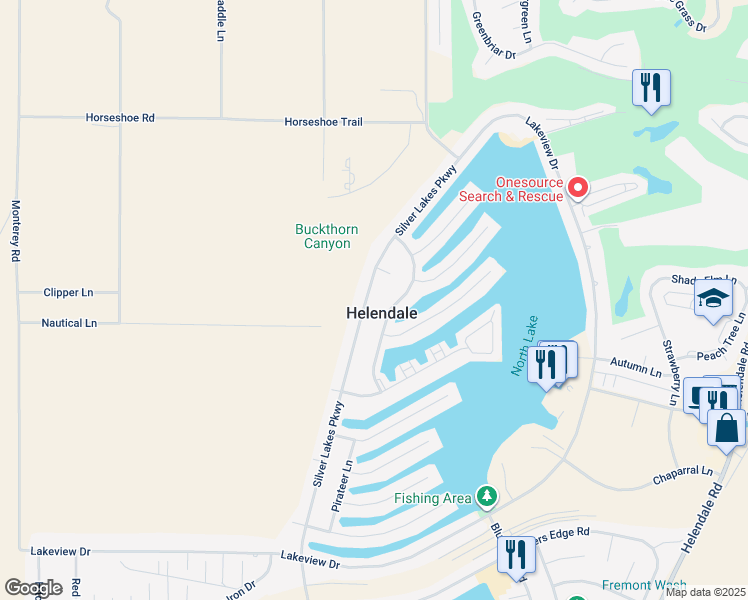 map of restaurants, bars, coffee shops, grocery stores, and more near 27355 Silver Lakes Parkway in Helendale