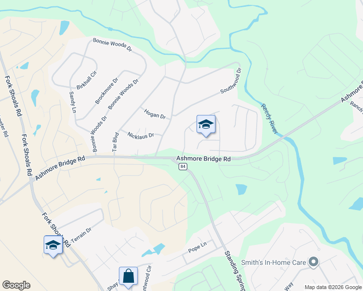 map of restaurants, bars, coffee shops, grocery stores, and more near 11 Ridgebrook Way in Greenville