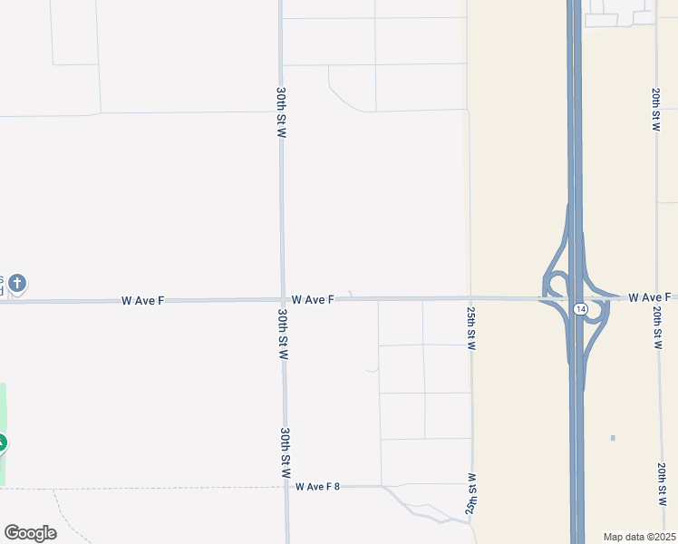 map of restaurants, bars, coffee shops, grocery stores, and more near 2761 West Avenue F in Lancaster