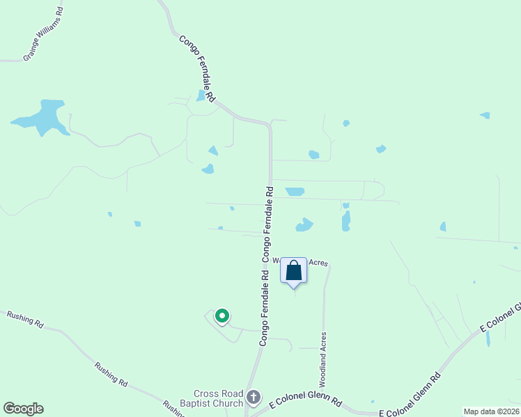 map of restaurants, bars, coffee shops, grocery stores, and more near 20395 Congo Ferndale Road in Little Rock