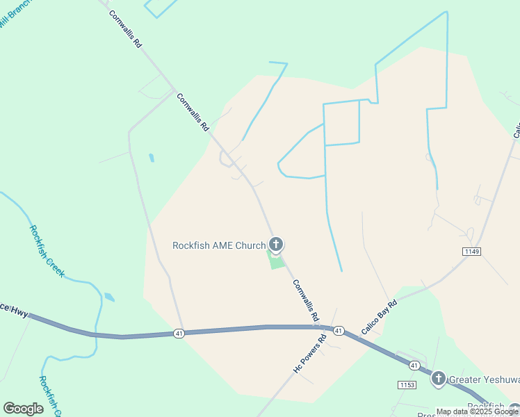 map of restaurants, bars, coffee shops, grocery stores, and more near 280 Cornwallis Road in Teachey