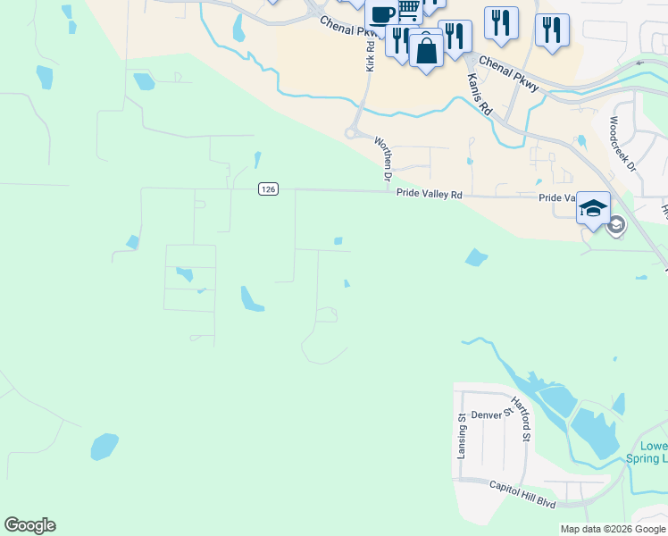 map of restaurants, bars, coffee shops, grocery stores, and more near 725 Cape Street in Little Rock