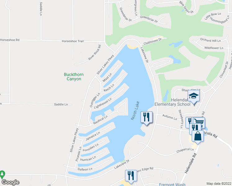 map of restaurants, bars, coffee shops, grocery stores, and more near 14572 Lighthouse Lane in Helendale