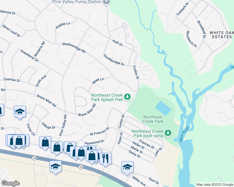 map of restaurants, bars, coffee shops, grocery stores, and more near 111 Tiffany Place in Jacksonville