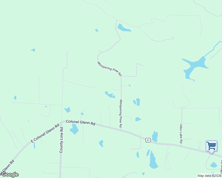 map of restaurants, bars, coffee shops, grocery stores, and more near 2414 Whispering Pine Road in Little Rock