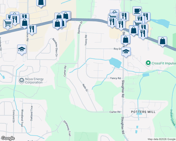 map of restaurants, bars, coffee shops, grocery stores, and more near 279 Yancy Road in Madison