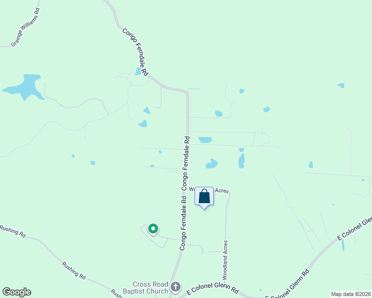 map of restaurants, bars, coffee shops, grocery stores, and more near 20395 Congo Ferndale Road in Little Rock