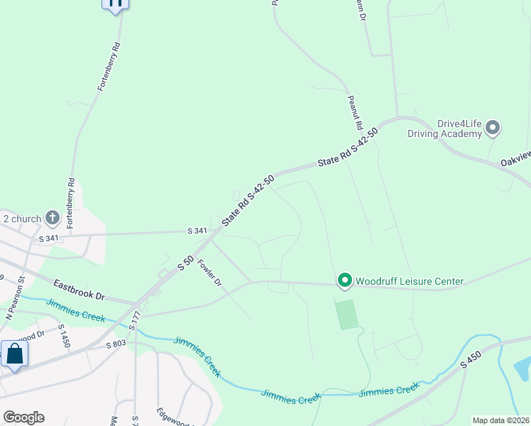 map of restaurants, bars, coffee shops, grocery stores, and more near 1114 East Georgia Road in Woodruff