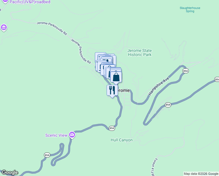 map of restaurants, bars, coffee shops, grocery stores, and more near 421 Giroux Street in Jerome