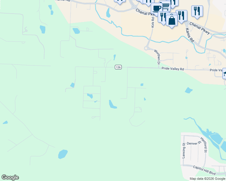 map of restaurants, bars, coffee shops, grocery stores, and more near 720 Zanzibar Street in Little Rock
