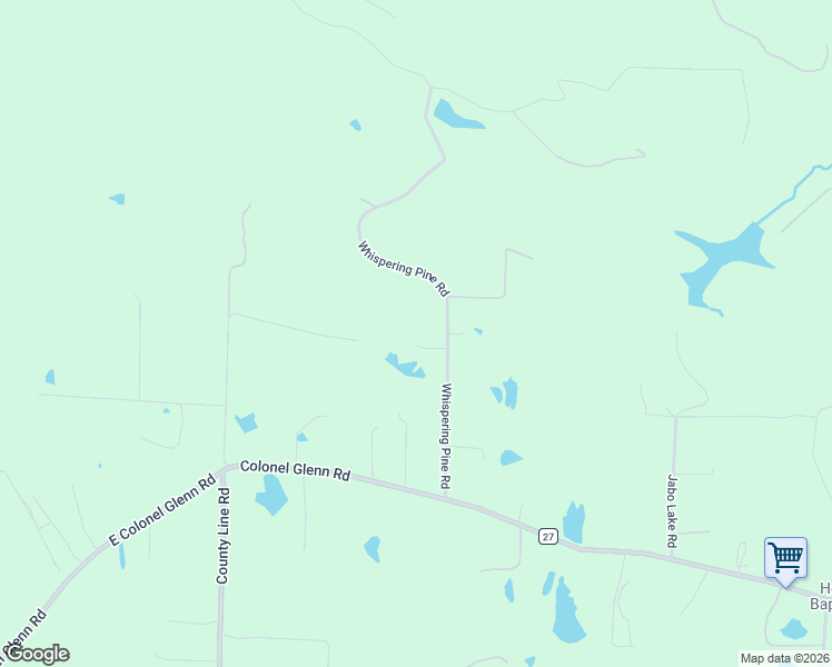 map of restaurants, bars, coffee shops, grocery stores, and more near 2414 Whispering Pine Road in Little Rock